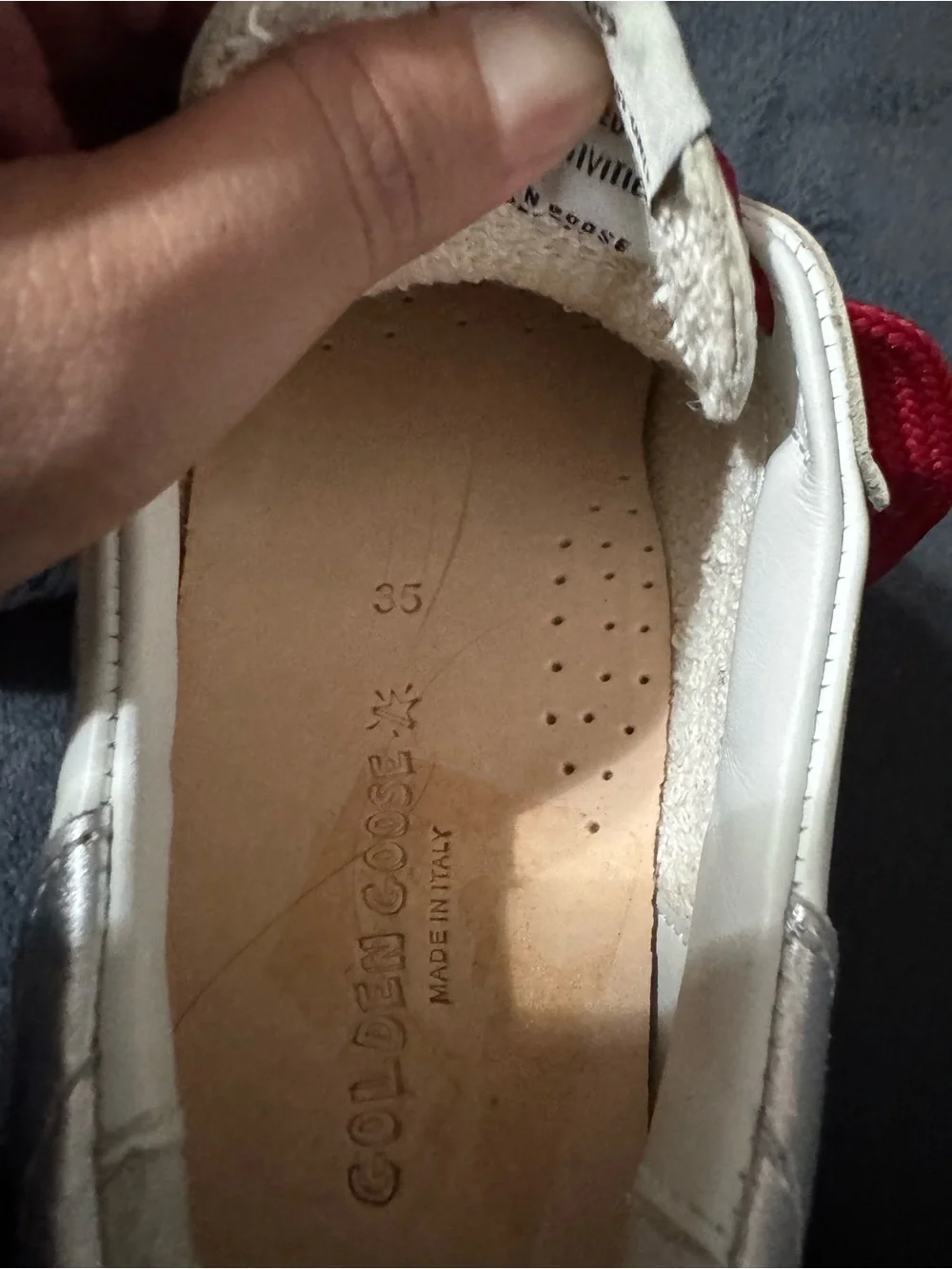 Golden Goose Kids White Star Sneakers with Red Laces